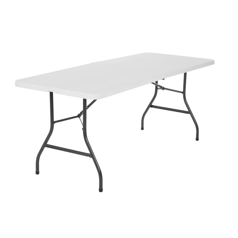 6 ft White Speckle Folding Utility Table O659825