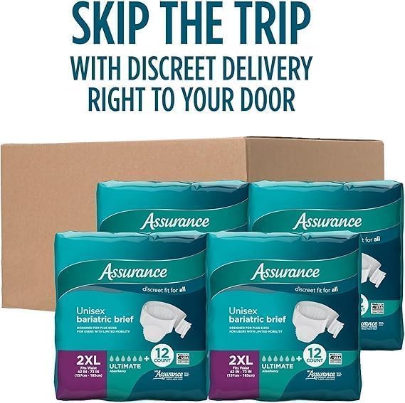 Maximum Absorbency Unisex Adult Briefs White 2XL 48 Count A1590