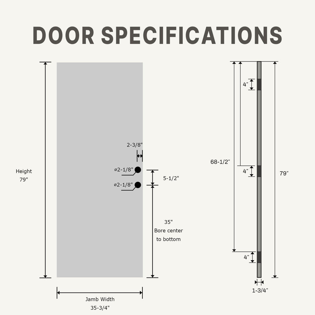 Fiberglass Entry Door 4-Lite Glass Left-Hand Inswing O657