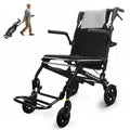 Lightweight Foldable Transport Wheelchair with Telescopic Handle, 18-Inch Seat, Grey J682