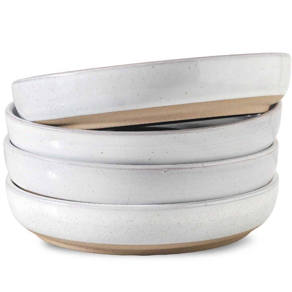 White Ceramic Pasta Bowls Set of 4, 26 oz F455