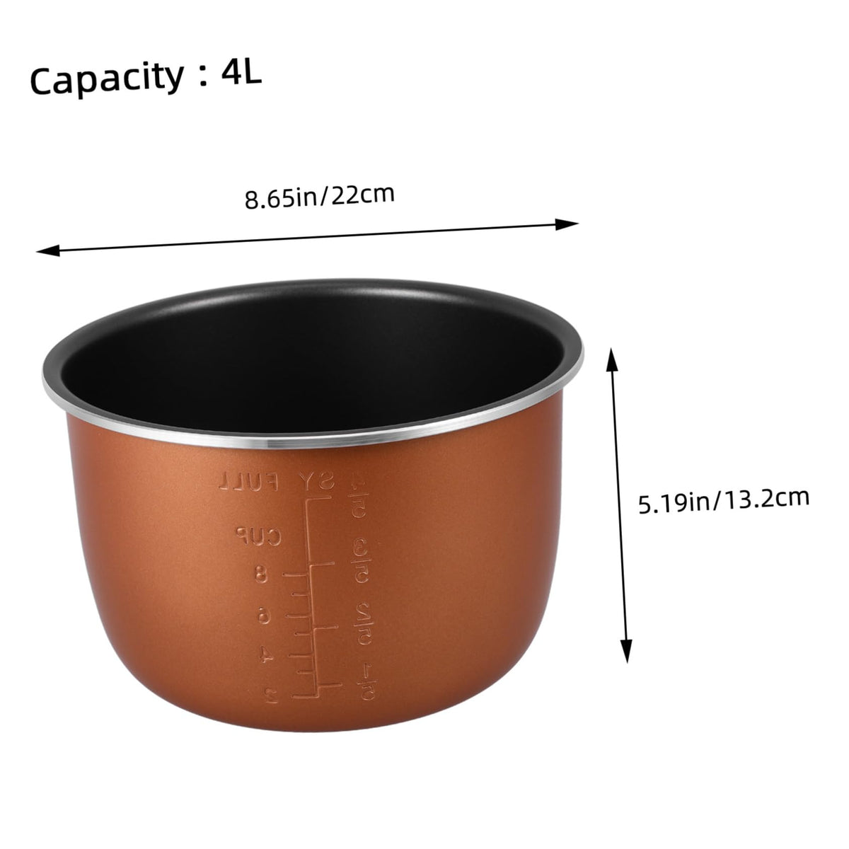 Non Stick Electric Cooker Inner Pot Aluminum Alloy Brown B7885