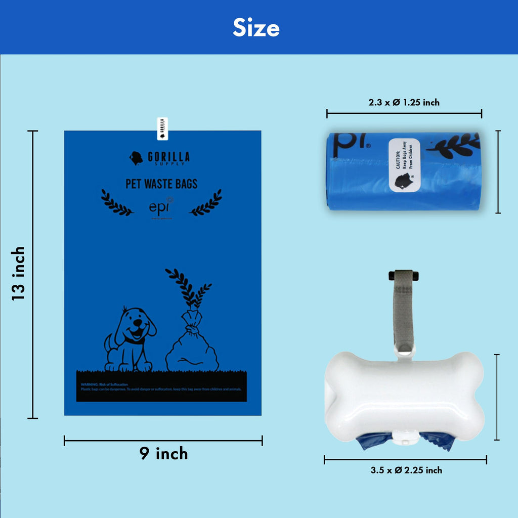1000 Count Dog Poop Waste Bags with Dispenser M8428