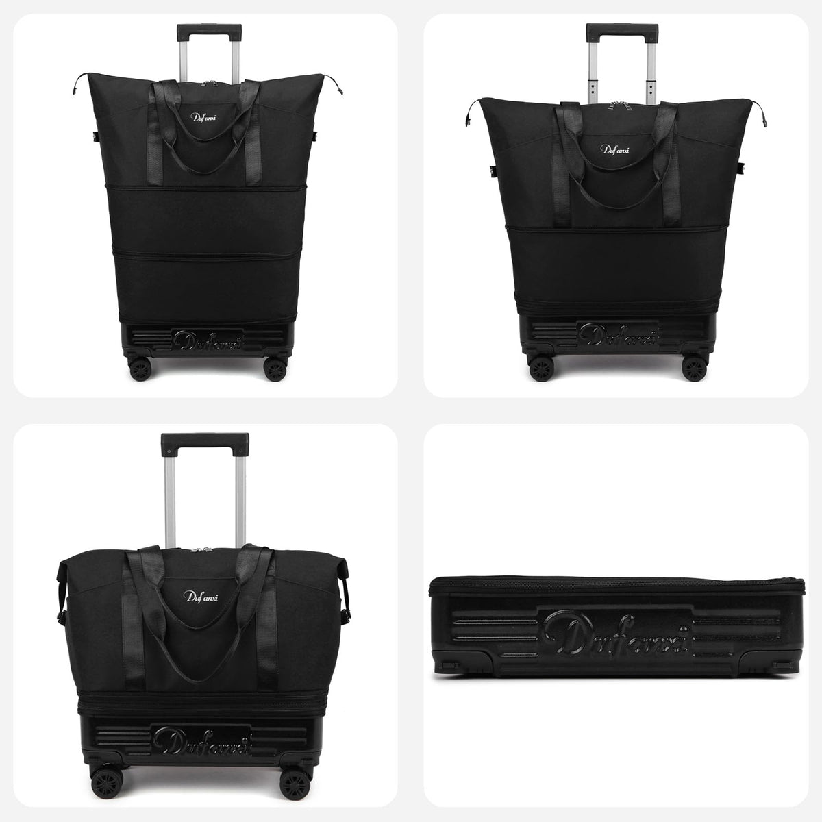 Expandable Rolling Travel Bag with Removable Wheels & Handle C419058