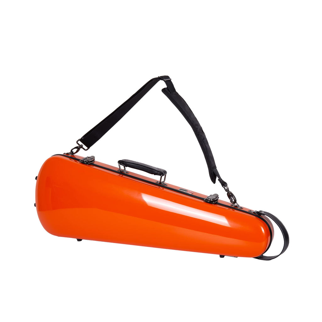 Fiberglass Violin Case for 4/4 Full Size Glossy Orange Velvet Interior M71881