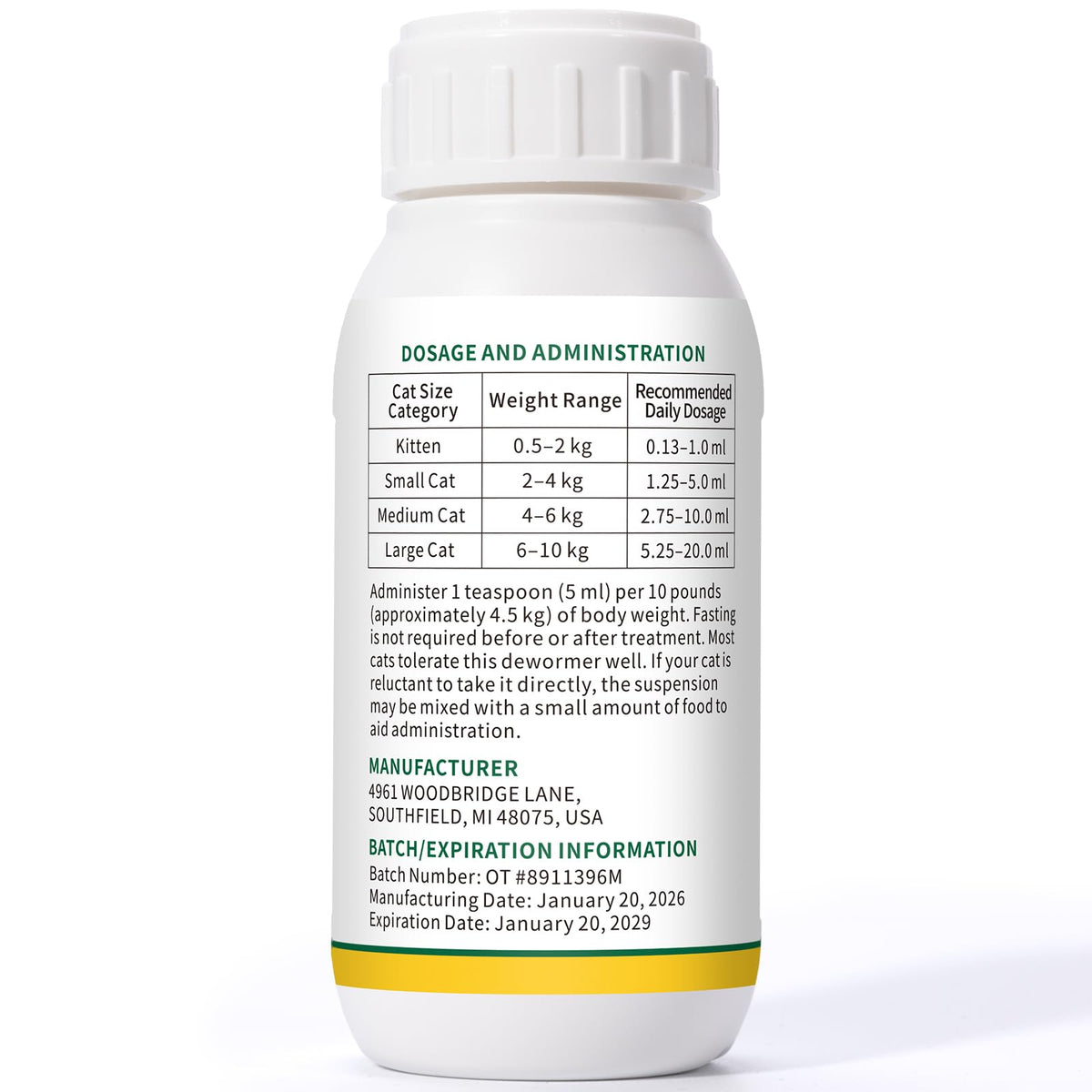 Pyrantel Pamoate Oral Suspension for Cats & Kittens, 100 mL T151745