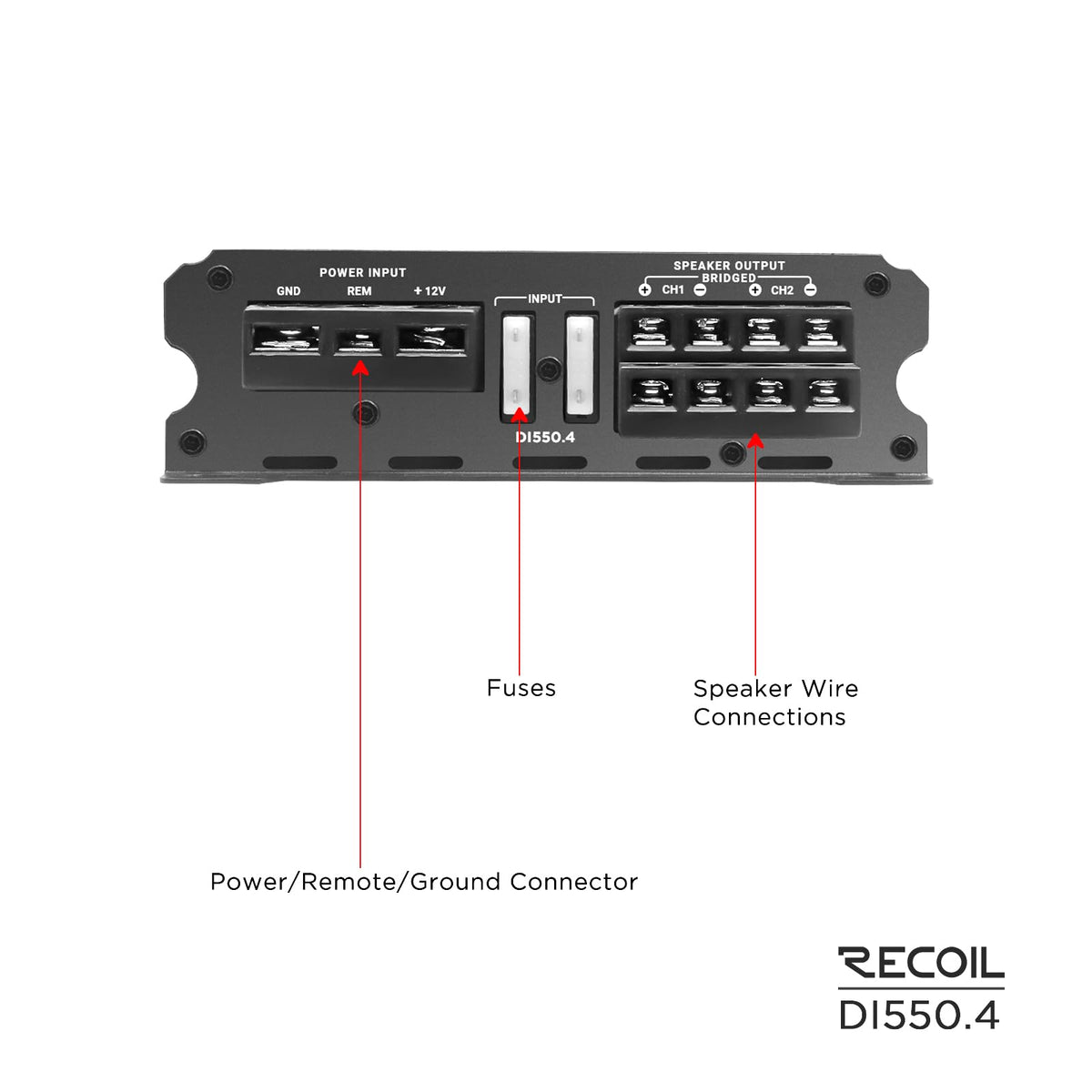4-Channel Car Audio Amplifier 1040W U1222