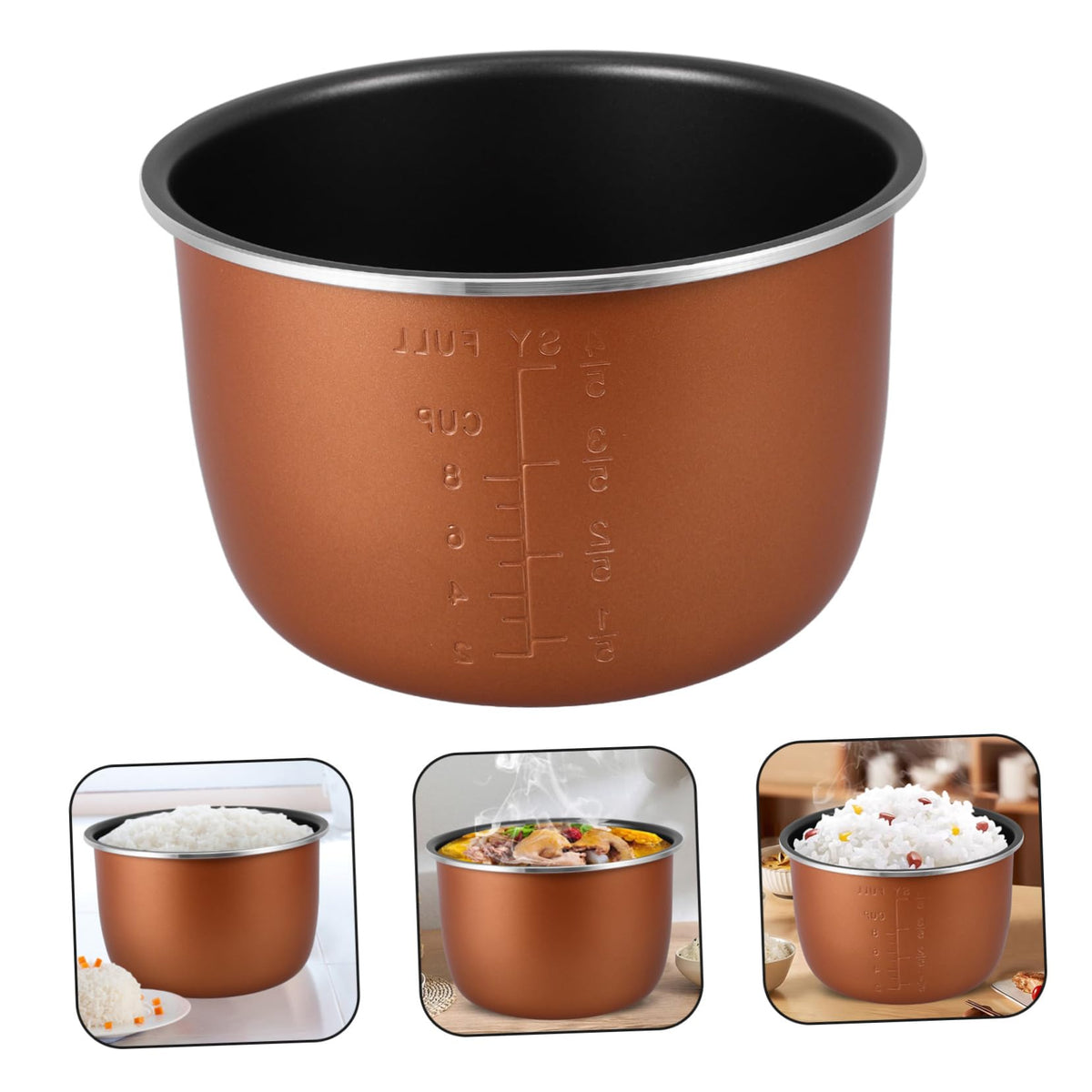 Non Stick Electric Cooker Inner Pot Aluminum Alloy Brown B7885