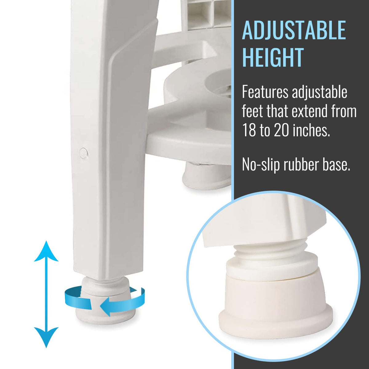 White Swivel Shower Stool Seat with Storage Shelf S70968