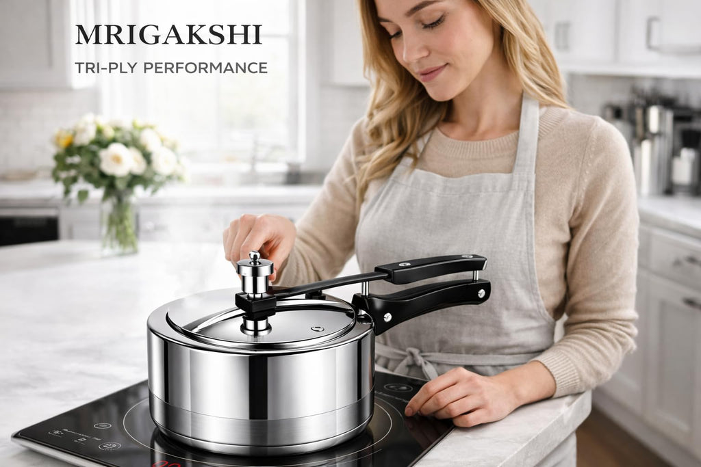 3 Litre Triply Stainless Steel Pressure Cooker I1344