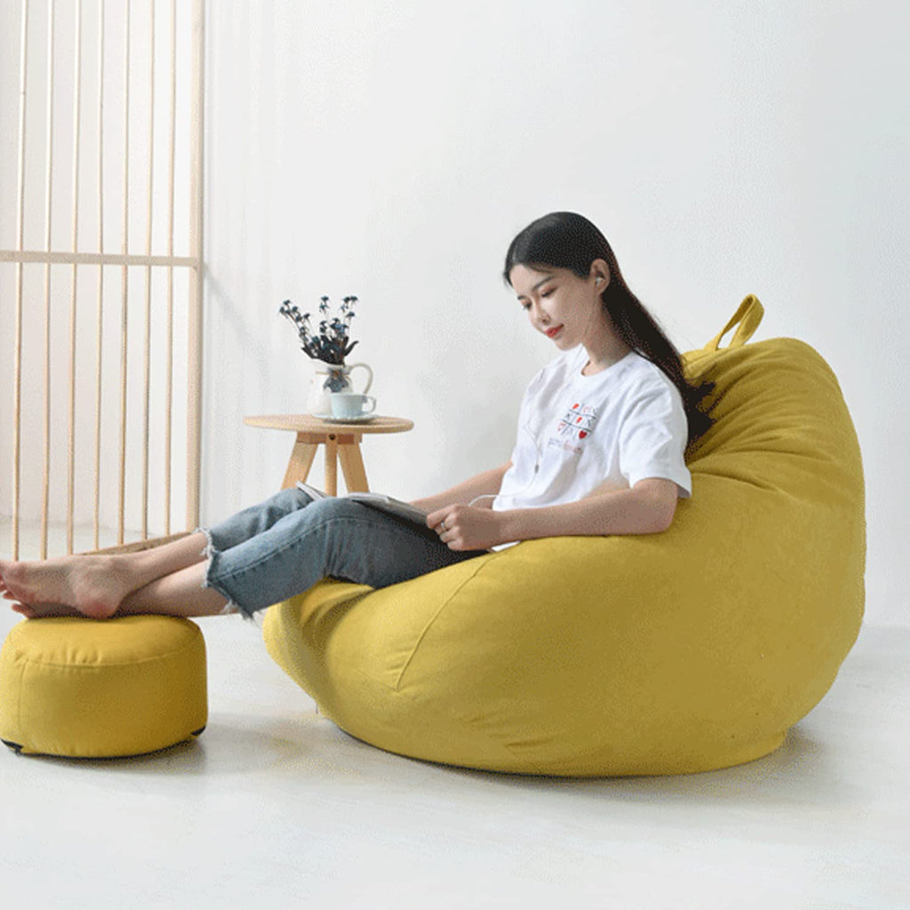 Washable Soft Bean Bag Chair Cover Only 110 * 120cm Yellow R66766