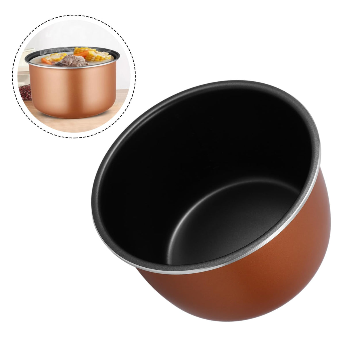 Non Stick Electric Cooker Inner Pot Aluminum Alloy Brown B7885