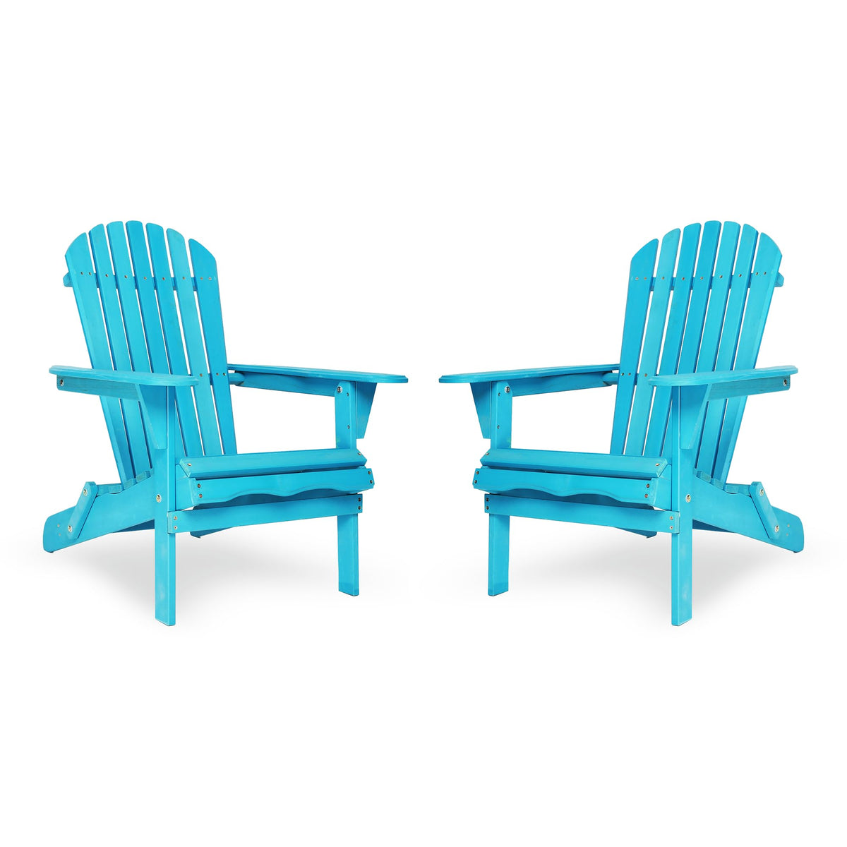 Wooden Folding Adirondack Chair Set of 2 Solid Cedar X95670