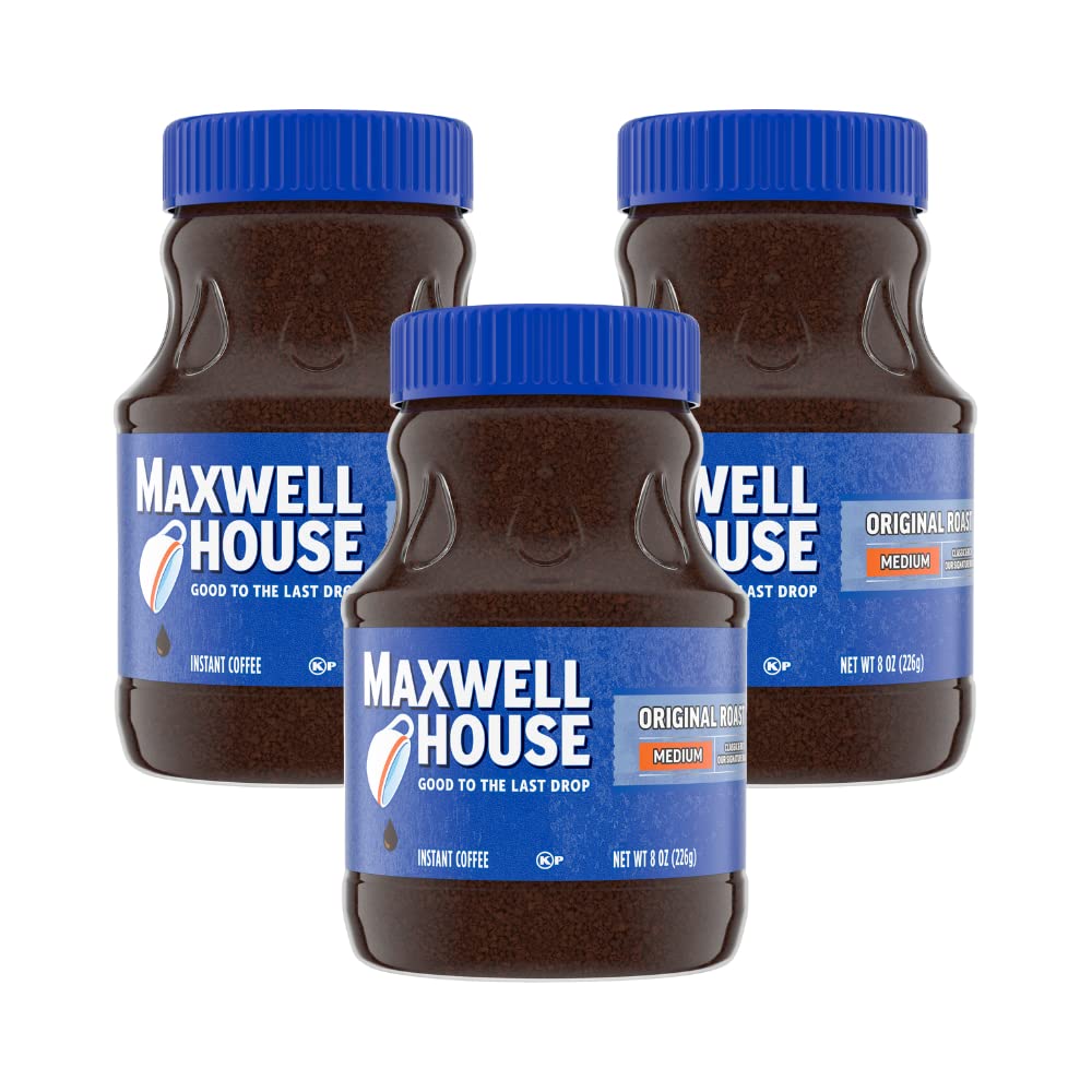 Medium Roast Instant Coffee 8 Ounce Jar Pack of 3 Q46597
