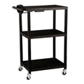 Mobile Utility AV Cart with Power Strip and Casters, Black L606