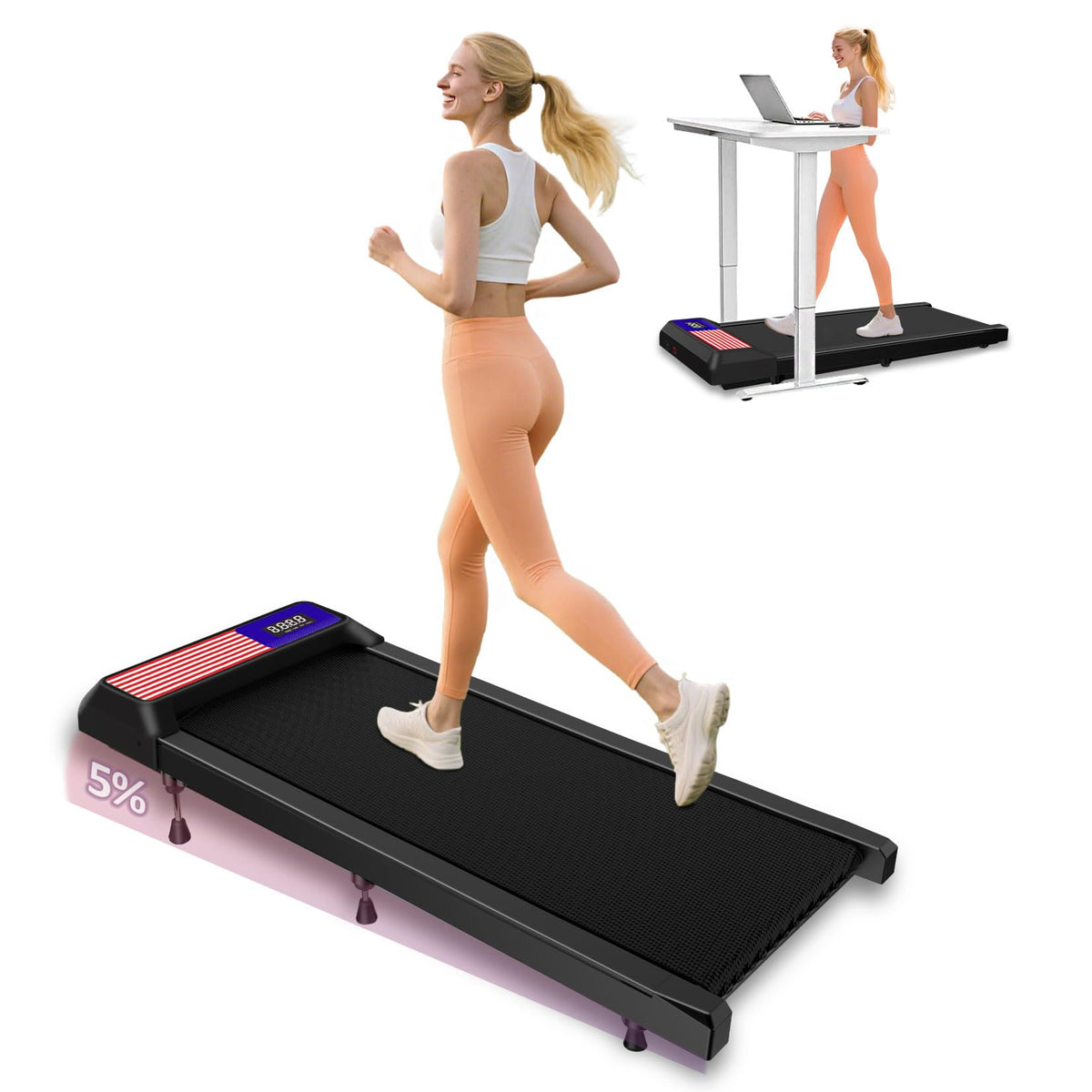 Under Desk Treadmill with 5% Incline M909