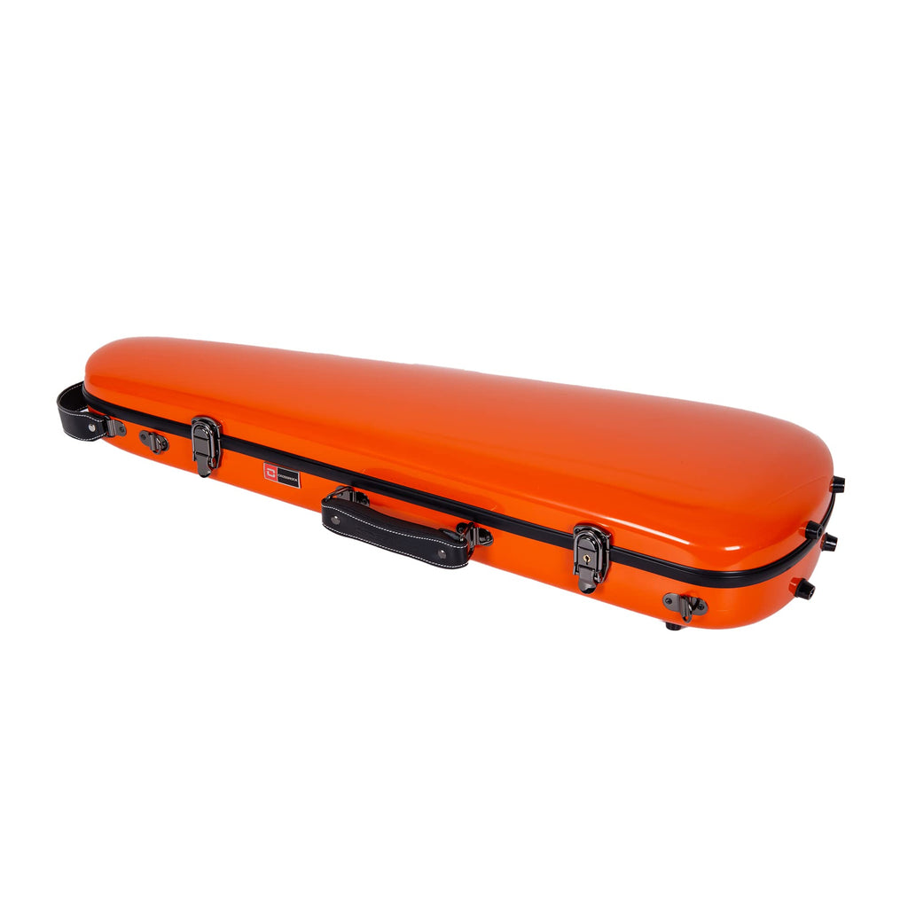 Fiberglass Violin Case for 4/4 Full Size Glossy Orange Velvet Interior M71881