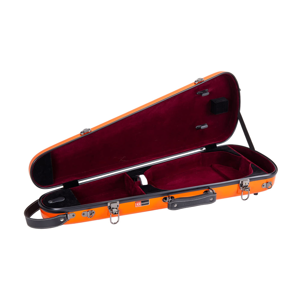 Fiberglass Violin Case for 4/4 Full Size Glossy Orange Velvet Interior M71881