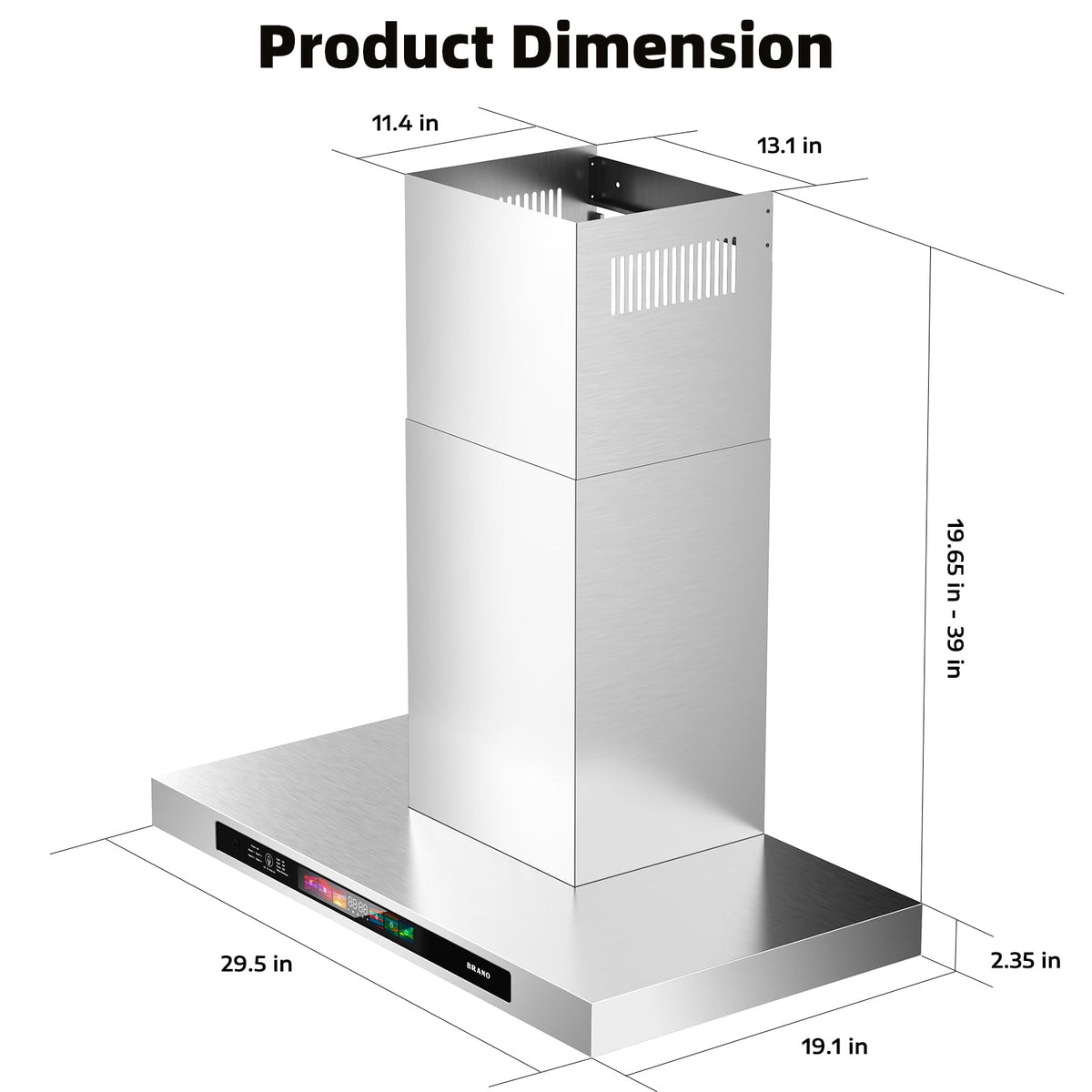 Wall Mount Range Hood 30 Inch 900 CFM L42552
