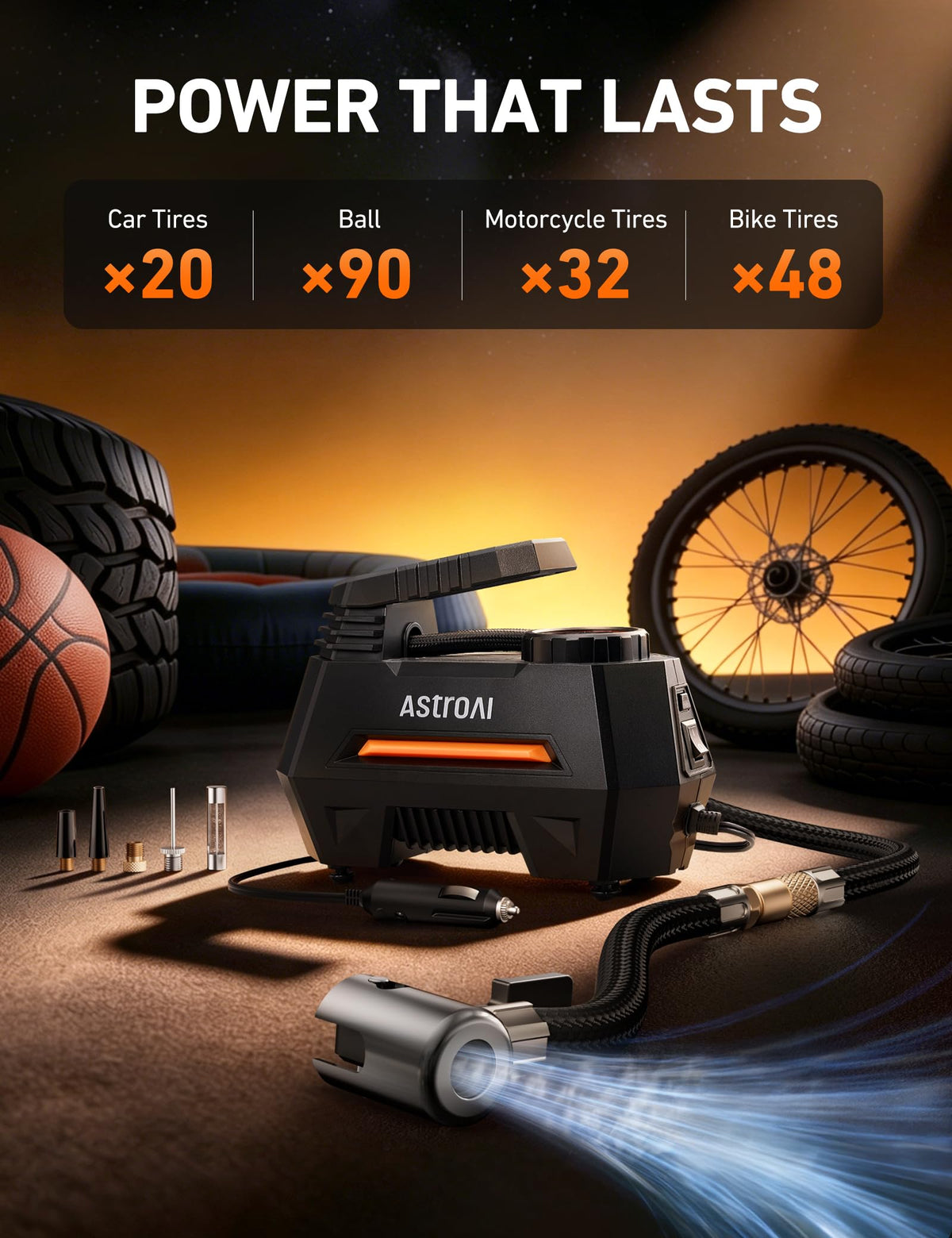 Portable Air Compressor 12V DC Tire Inflator I29484