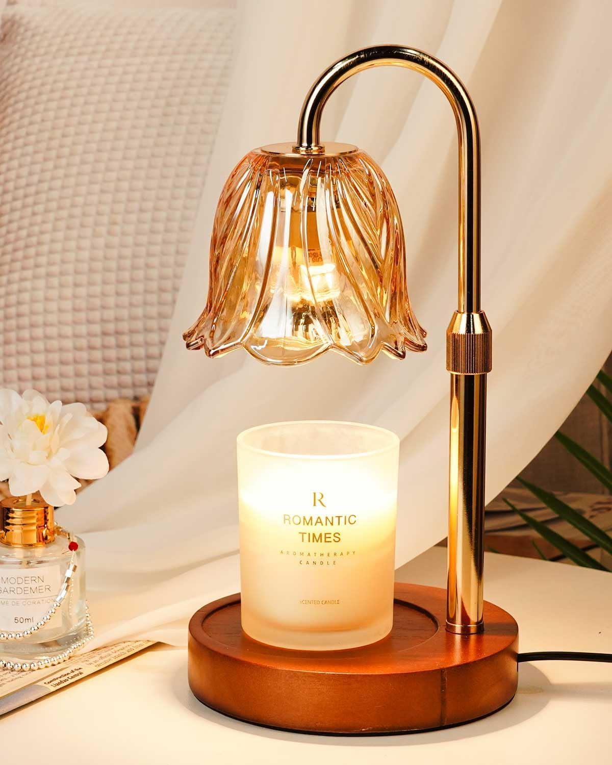 Gold Candle Warmer Lamp with Timer & Dimmer E3257