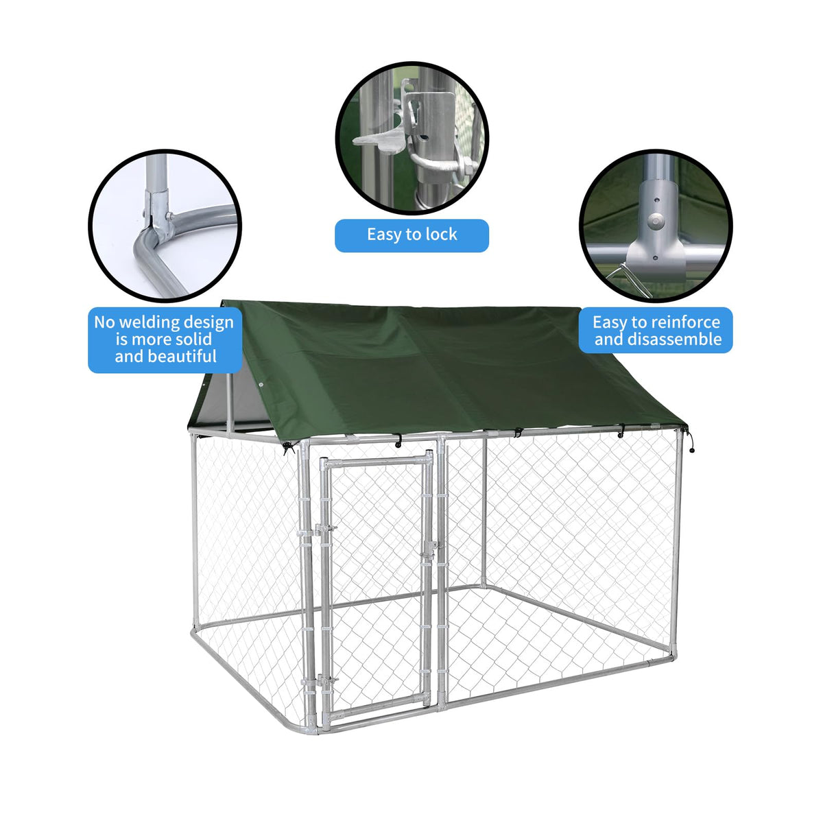 80"x80"x70" Outdoor Dog Kennel U2765