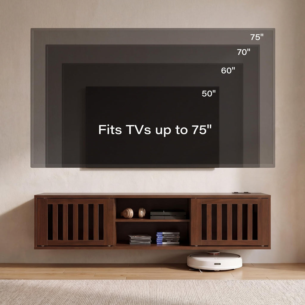 59" Floating TV Stand with Power Outlet N8528