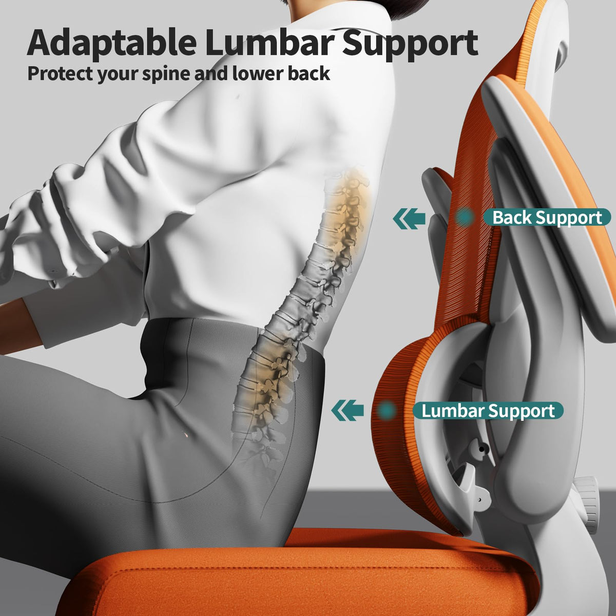 Orange Ergonomic Mesh Office Chair D69548