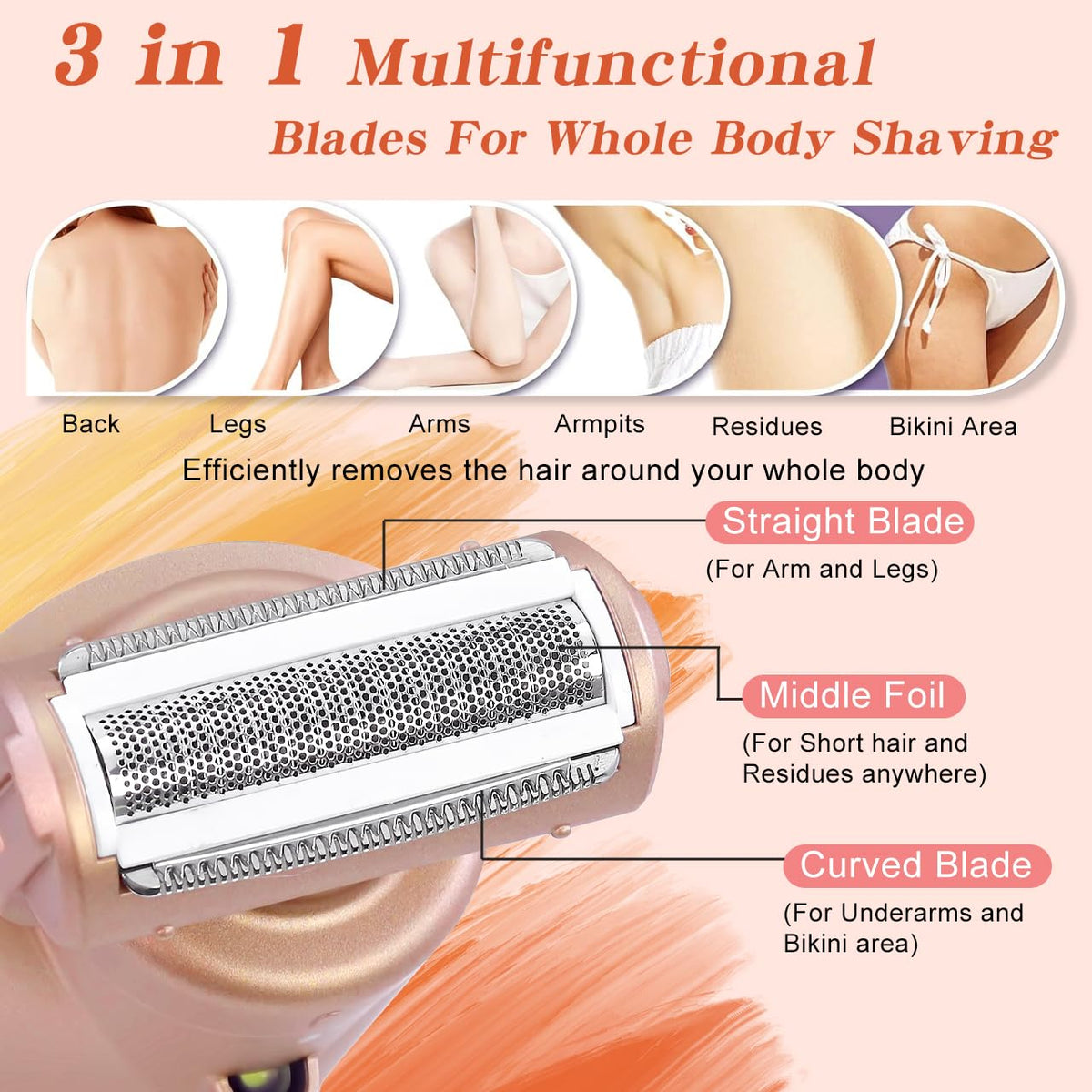 Electric Shaver for Women IPX7 Waterproof W660583