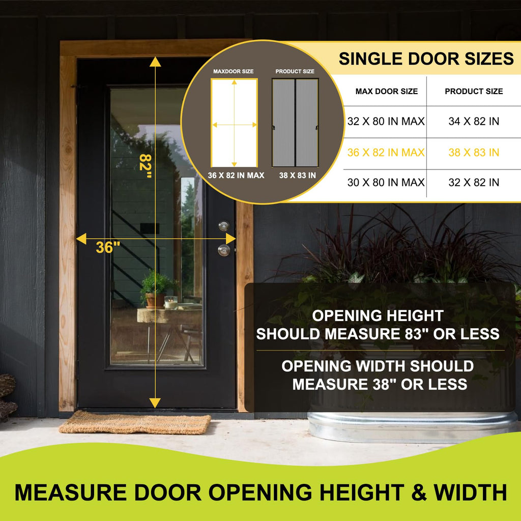 Magnetic Screen Door 36 x 82 in Mesh Curtain Y922