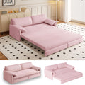 Queen Size Pink Velvet Convertible Futon Sofa Bed Q619222
