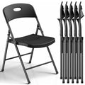 Black 6 Pack Plastic Metal Folding Chairs F484