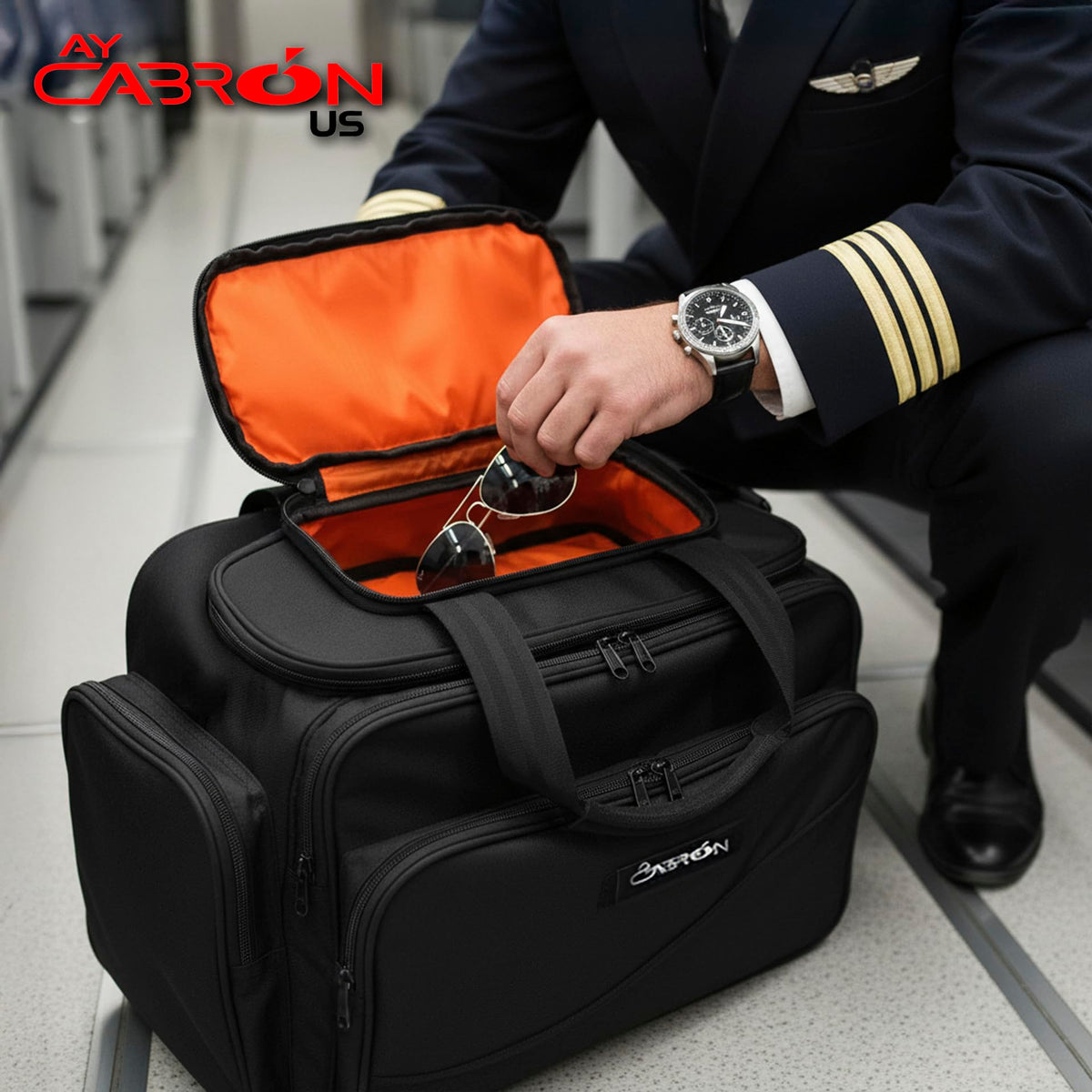 Lightweight Water-Resistant Pilot Flight Deck Bag Q856