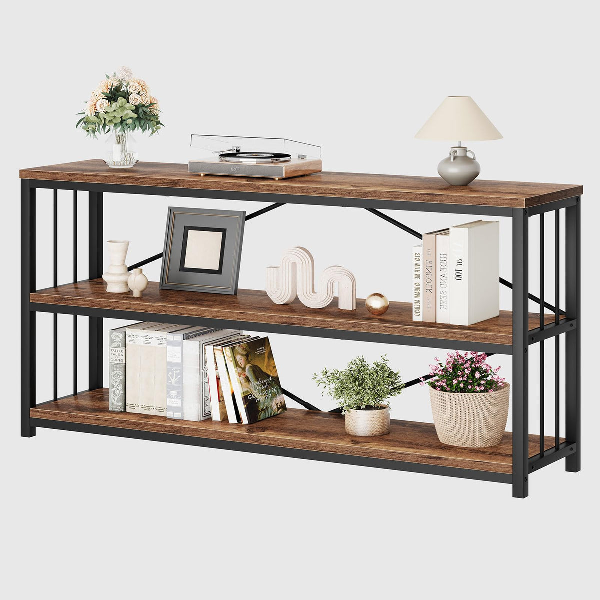 70 Inch Rustic Brown Console Table A150049