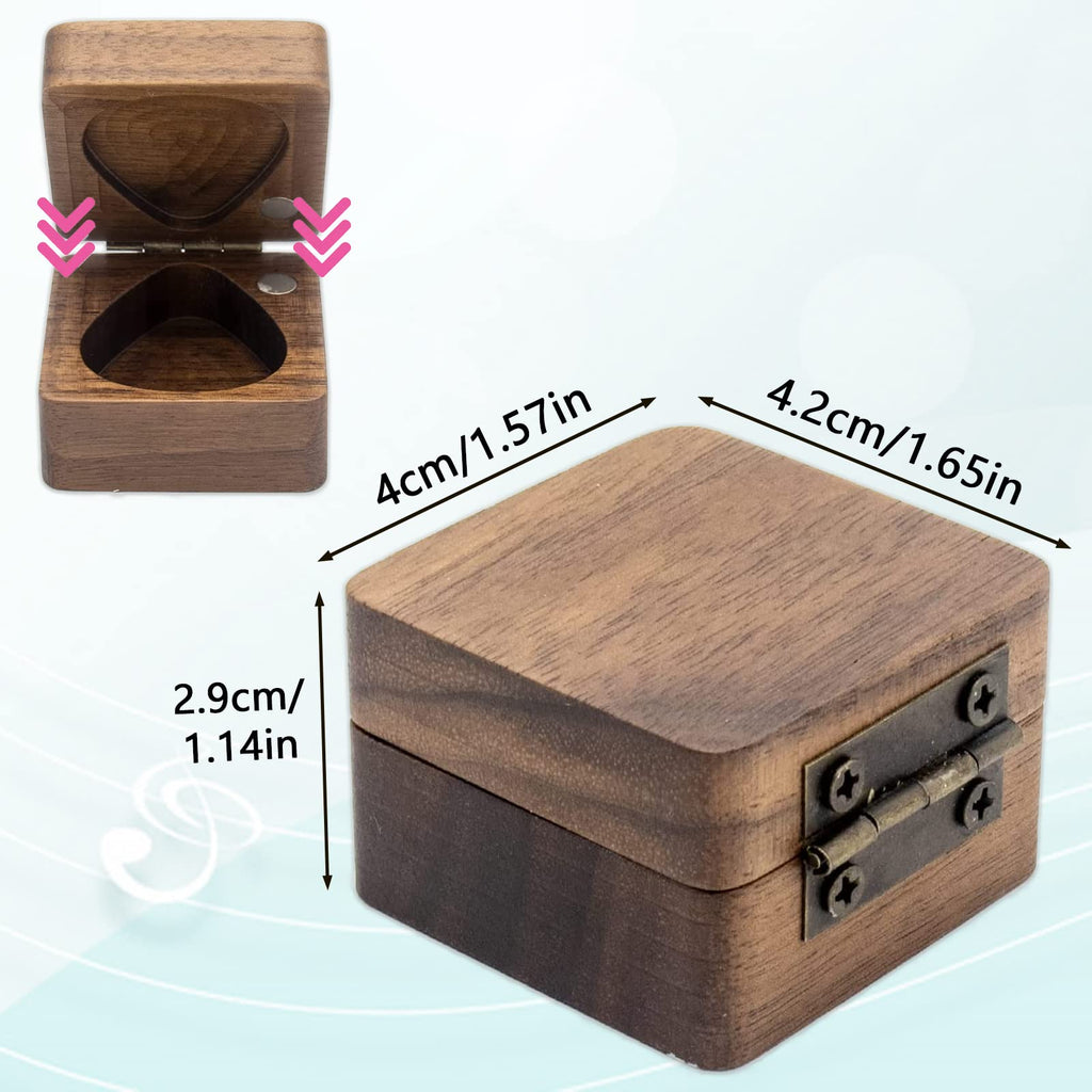 Wooden Guitar Pick Case Holder E551459