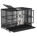 48 Inch Heavy Duty Dog Crate with Plastic Tray Double Doors B203095