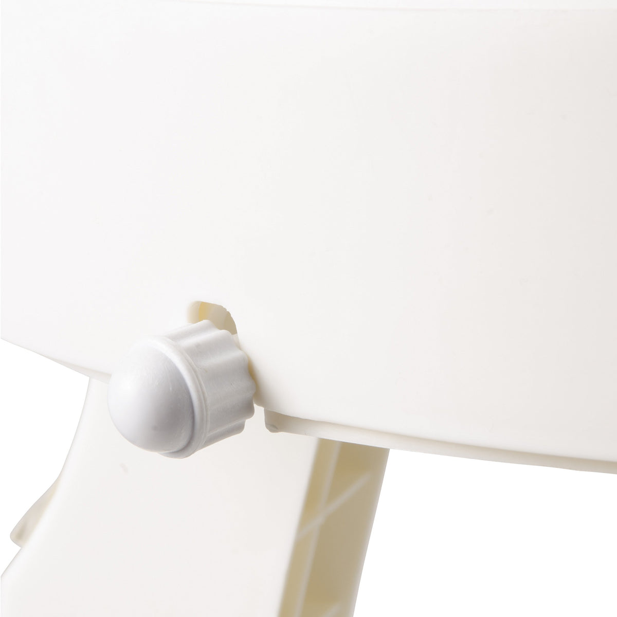 White Swivel Shower Stool Seat with Storage Shelf S70968