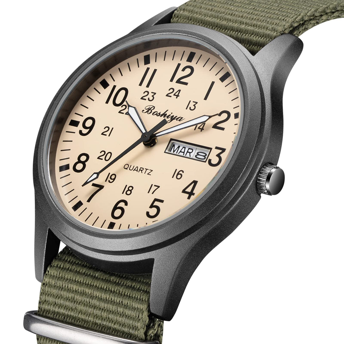 Men's Military Tactical Field Watch Waterproof Analogue Quartz Nylon X9540