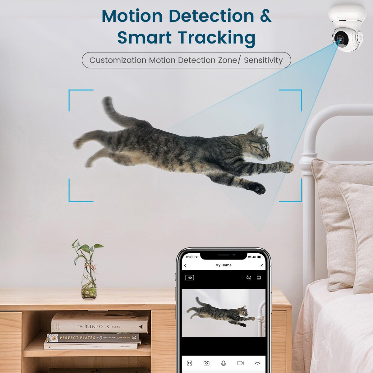 2K Indoor Security Camera with Night Vision H429054