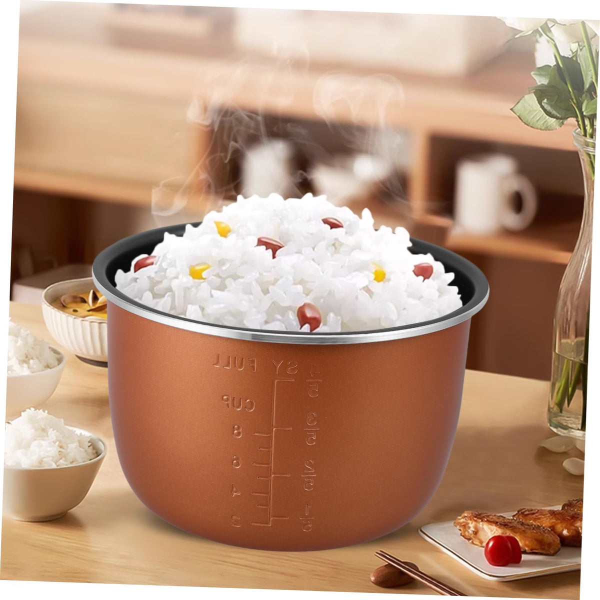Non Stick Electric Cooker Inner Pot Aluminum Alloy Brown B7885