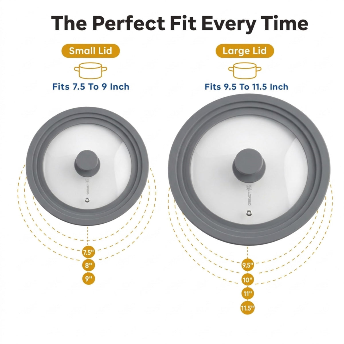 Universal Lid for Pots, Pans & Skillets, 7.5-11.5" S30376