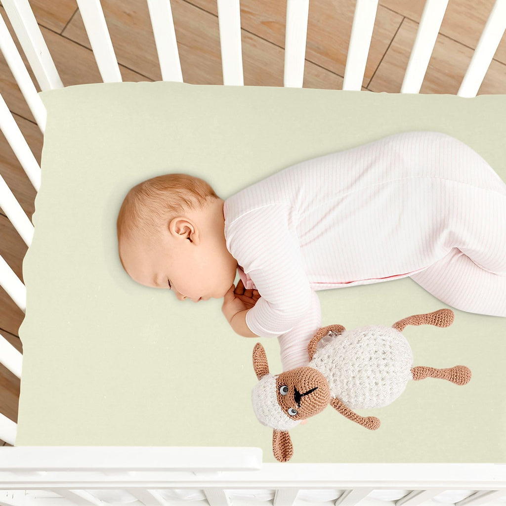 Light Yellow Fitted Crib Sheet Microfiber T769