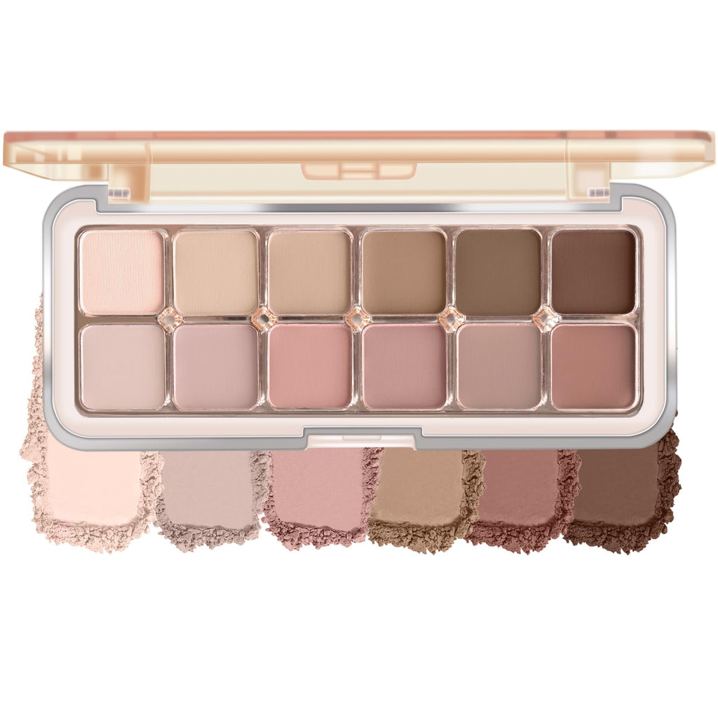 12 Color Grey Pink Eyeshadow Palette with Brush N678045