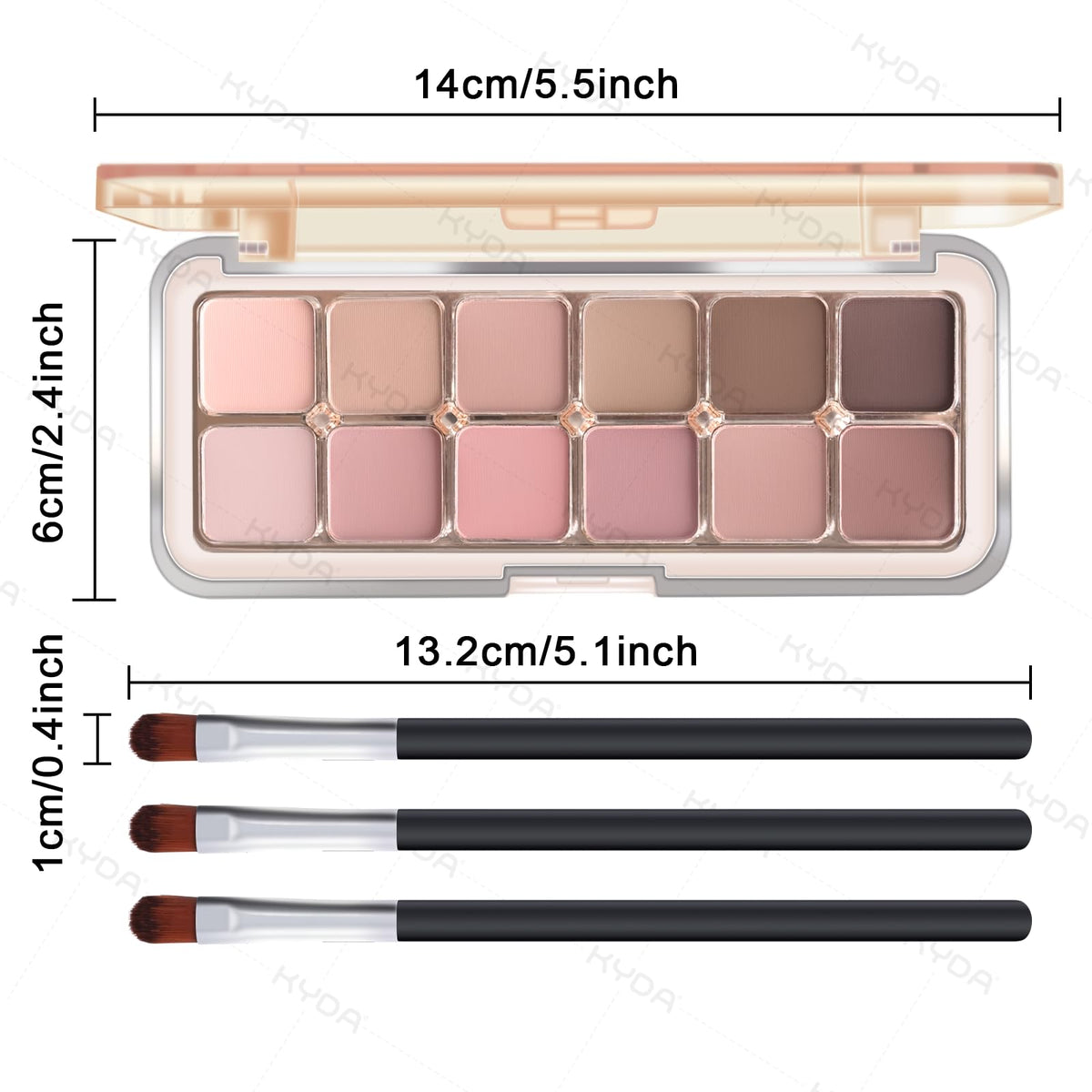 12 Color Grey Pink Eyeshadow Palette with Brush N678045