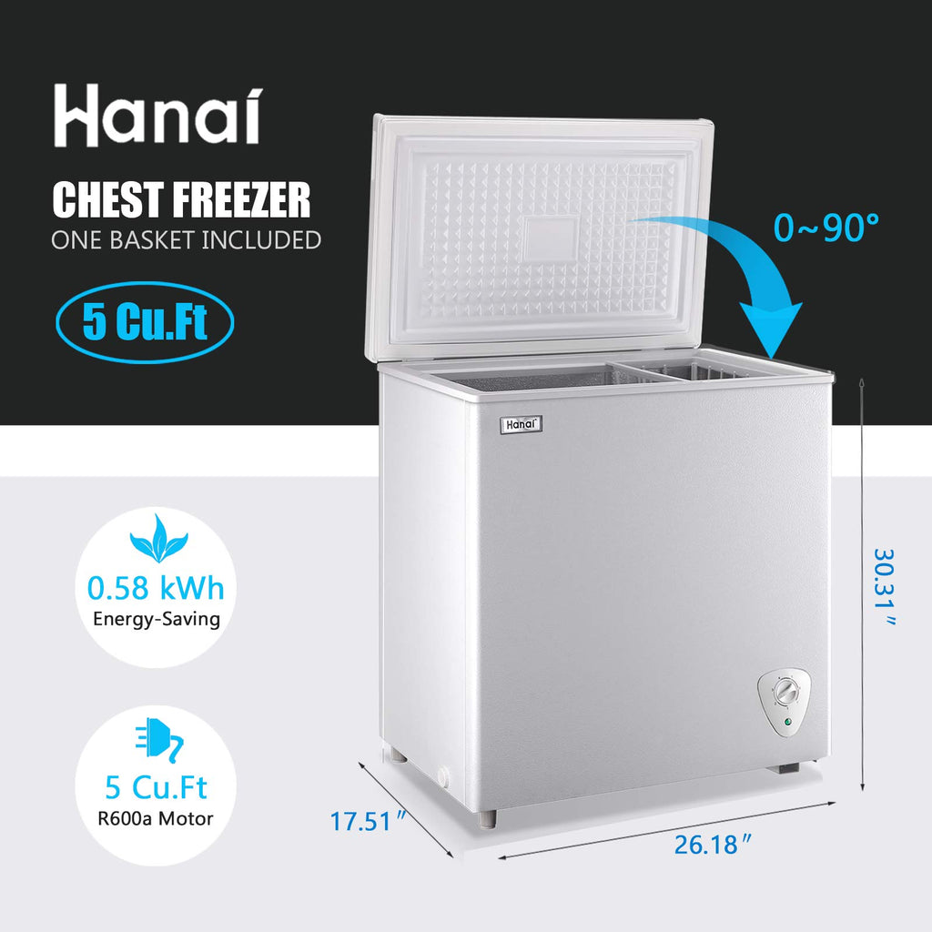 White 5.0 Cu.Ft Chest Freezer E449