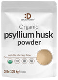 Organic Psyllium Husk Powder 3lbs Unflavored Soluble Fiber A435020