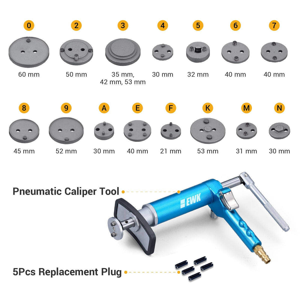 16-Piece Pneumatic Brake Caliper Tool Kit R83355