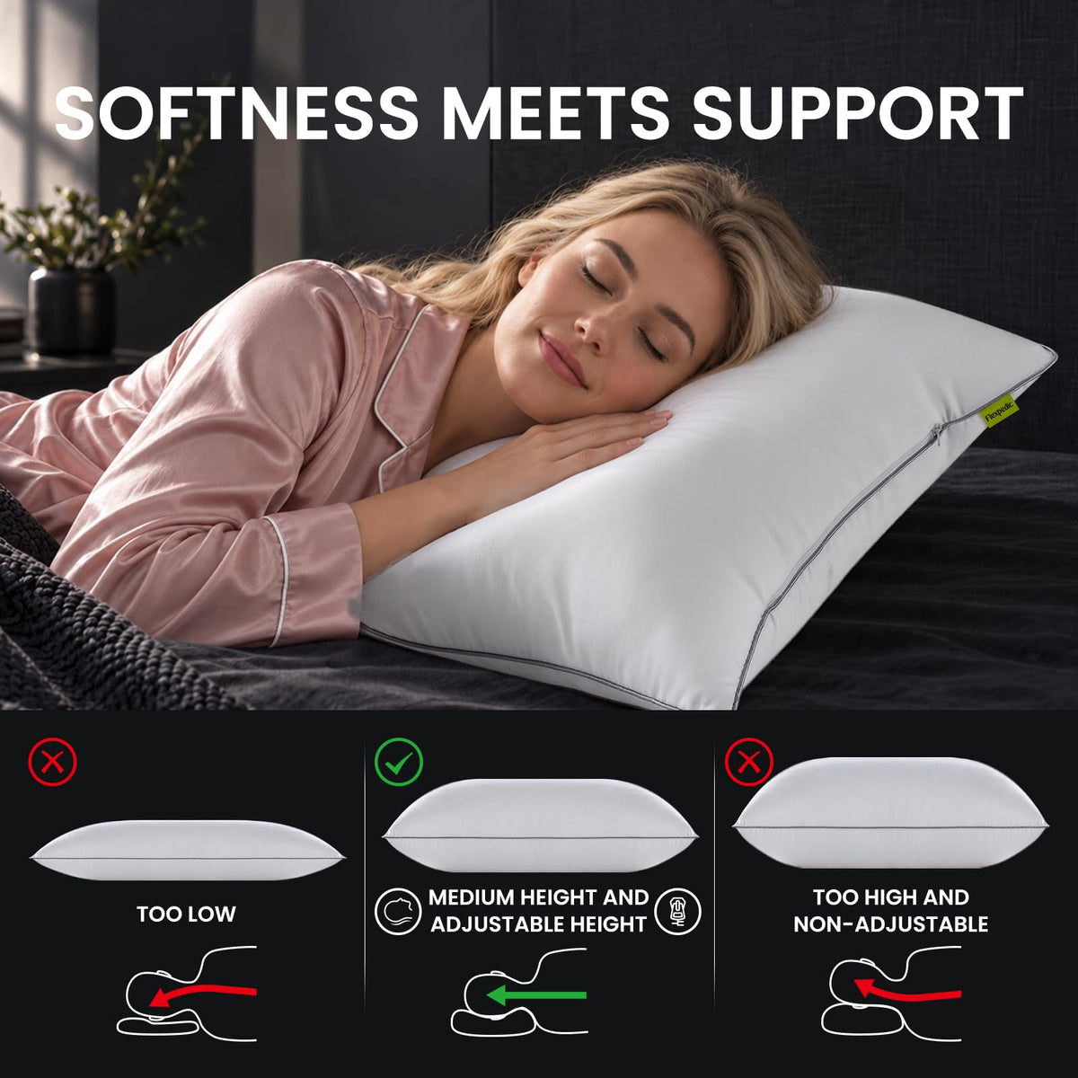 King Size Set of 2 Bed Pillows B983