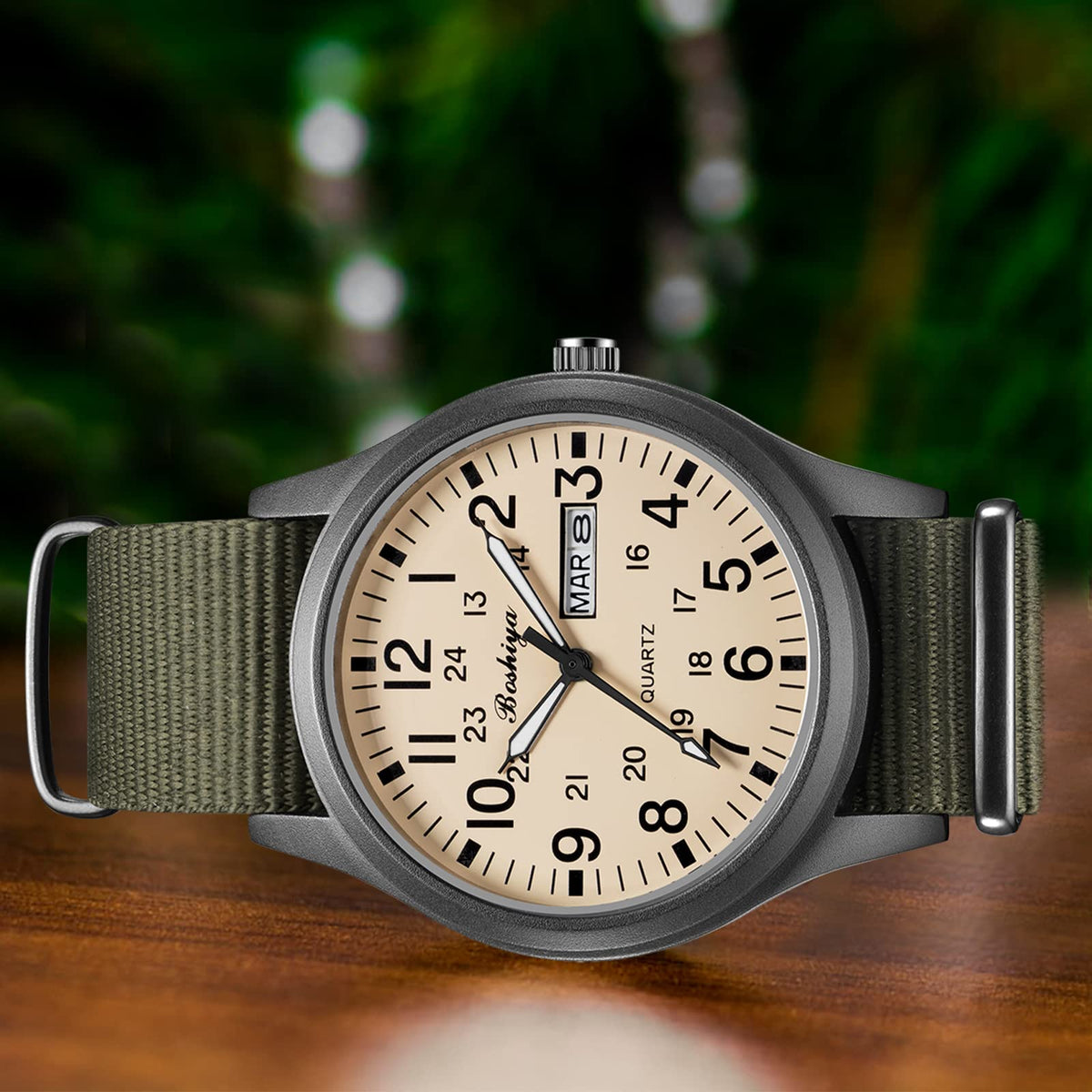 Men's Military Tactical Field Watch Waterproof Analogue Quartz Nylon X9540