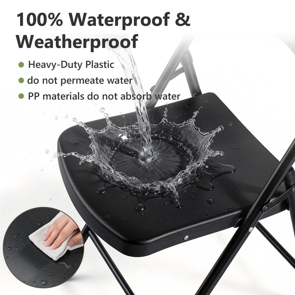Black 6 Pack Plastic Metal Folding Chairs F484